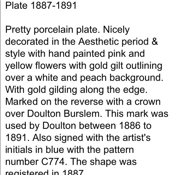 Antique Royal Doulton Burslem “Spanish Ware” 9” Hand painted Plate - Picture 8 of 10